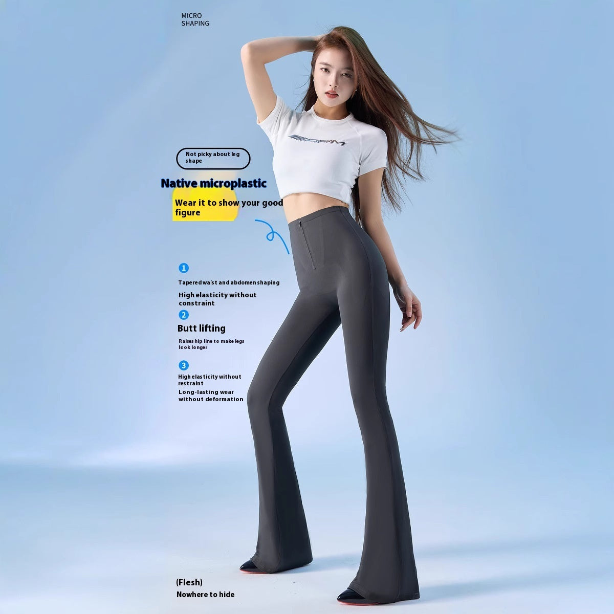 Mermaid Bell Bottom High Waist Yoga Pants For Flattering Shape