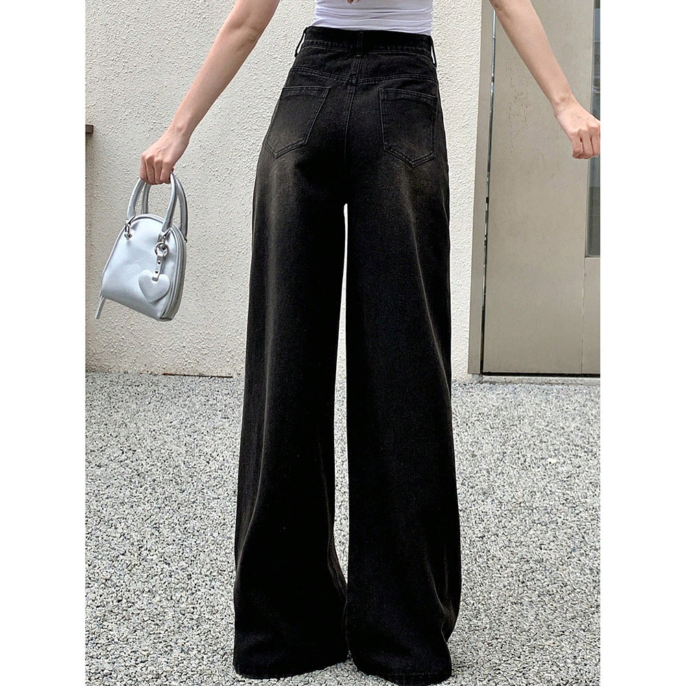 Branded Retro Wide-Leg Jeans for Modern Street Statements-Theone Apparel