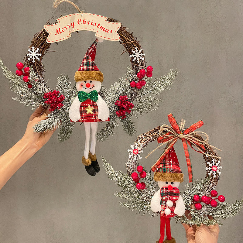 Old Fashioned Farmhouse Chic Santa Claus and Pine Hanging Decoration-Theone Apparel