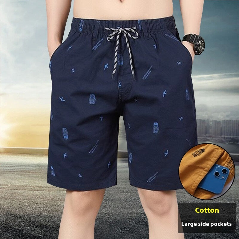 Relaxed Fit Mid-Length Trousers Delivering Laidback Everyday Comfort-Navy Blue-Theone Apparel