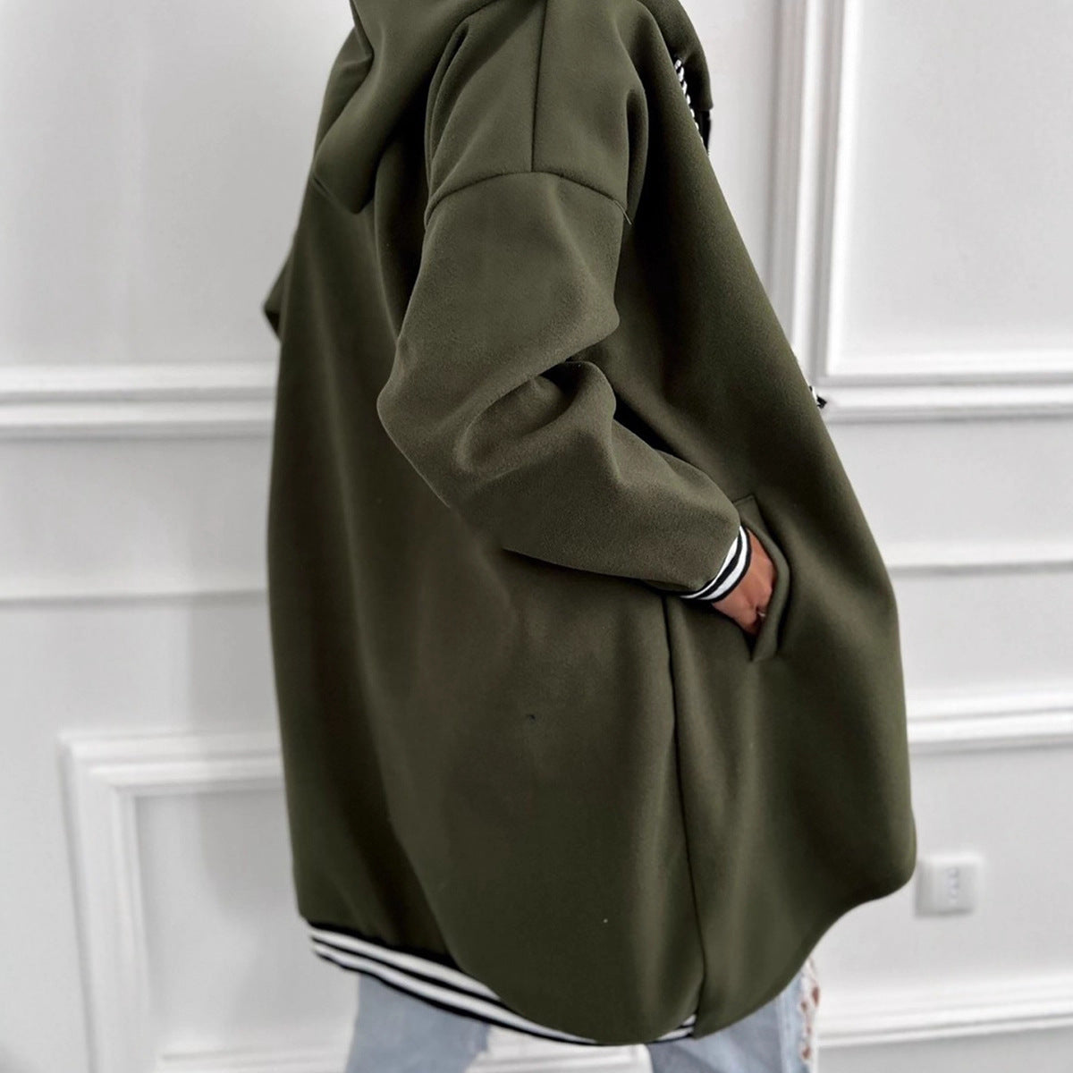 Lightweight Loose Zip-Up Hooded Jacket For Women Casual