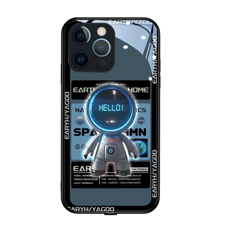 Astronaut Glow Tempered Glass Protective Case For Multiple Models