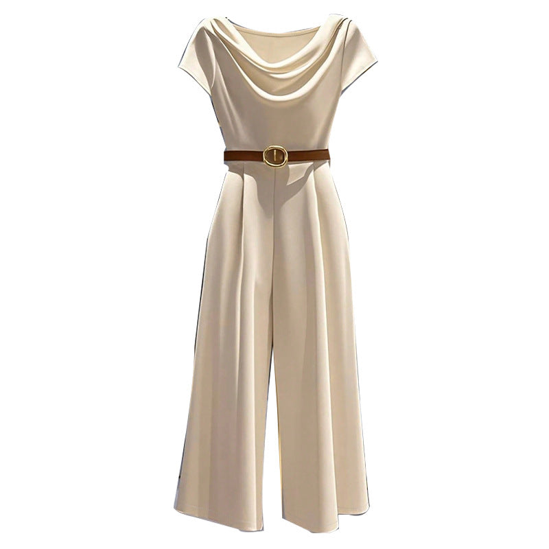 European And American Elegant Style Satin Jumpsuit