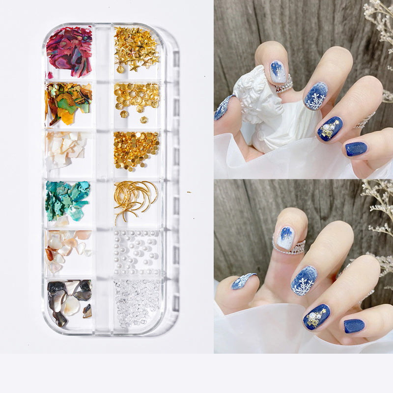 Witte en zilveren 3D Pearl en Butterfly Nail Adornments