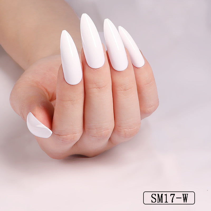 Women's Vibrant Long Round False Nail Set in Multiple Shades