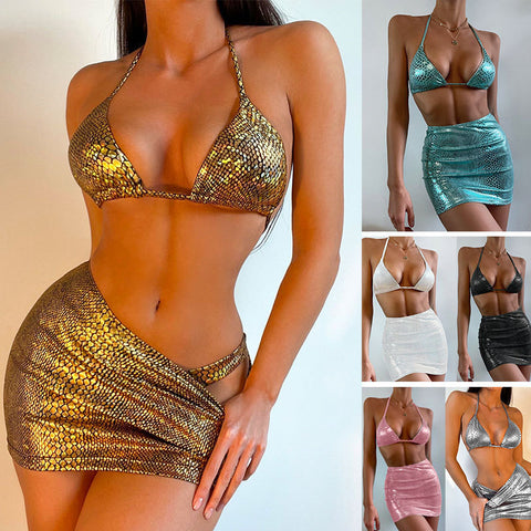 Women’s Two Piece Mini Skirt and Bra Set