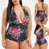 Women's Plus Size Floral Print One Piece Swimsuit