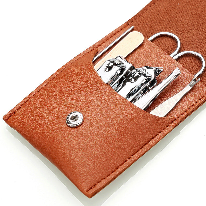 Nail Trimmer and Shaper Tool Kit with Leathery Case