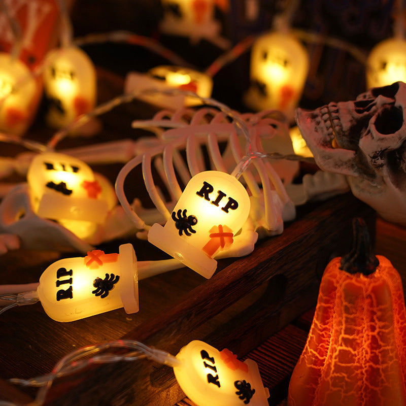 Whimsical Pumpkin Patch Orange String Lights for Halloween