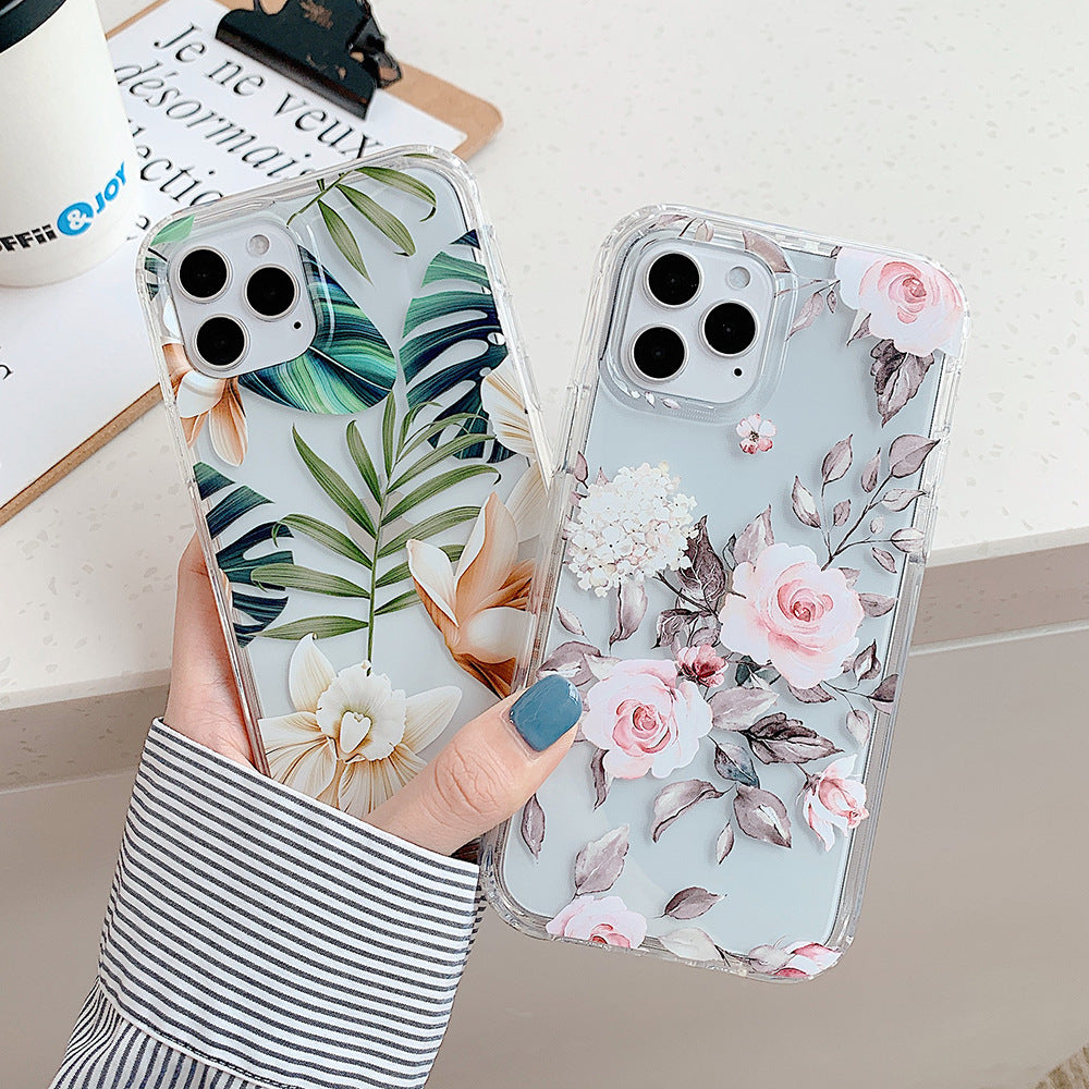 Banana Leaf Floral Protective Phone Case With Watercolor Design