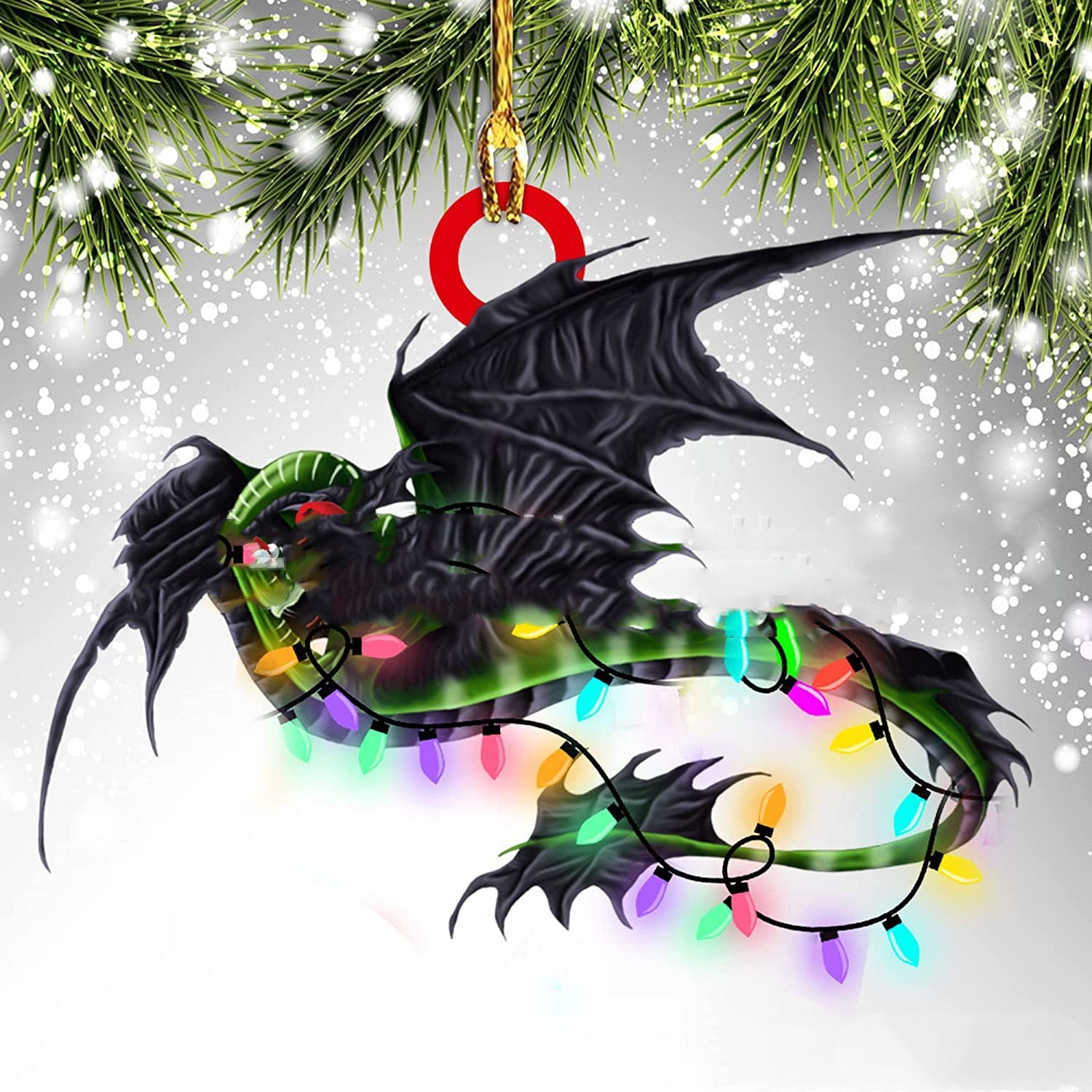 Unique Dragon Themed Hanging Christmas Decorations in Various Designs