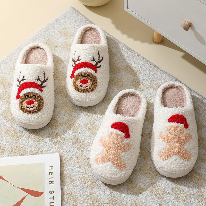 Fleece Lined Soft Slip On Closed Toe House Shoes for Christmas