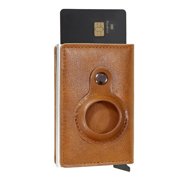 Multifunctional PU Leather Airtag Short Card Holder Wallet