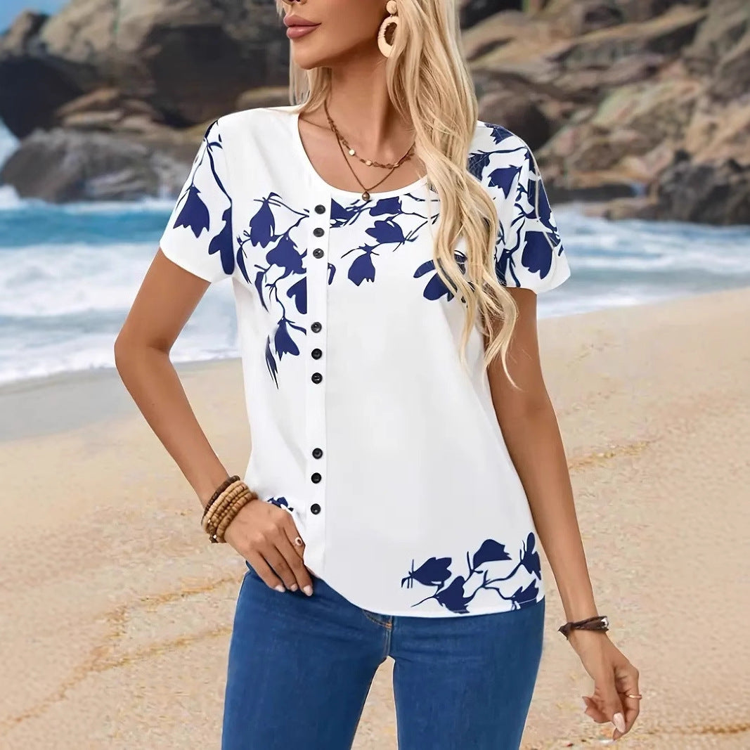 Women's Casual Round-neck Short-sleeved Top