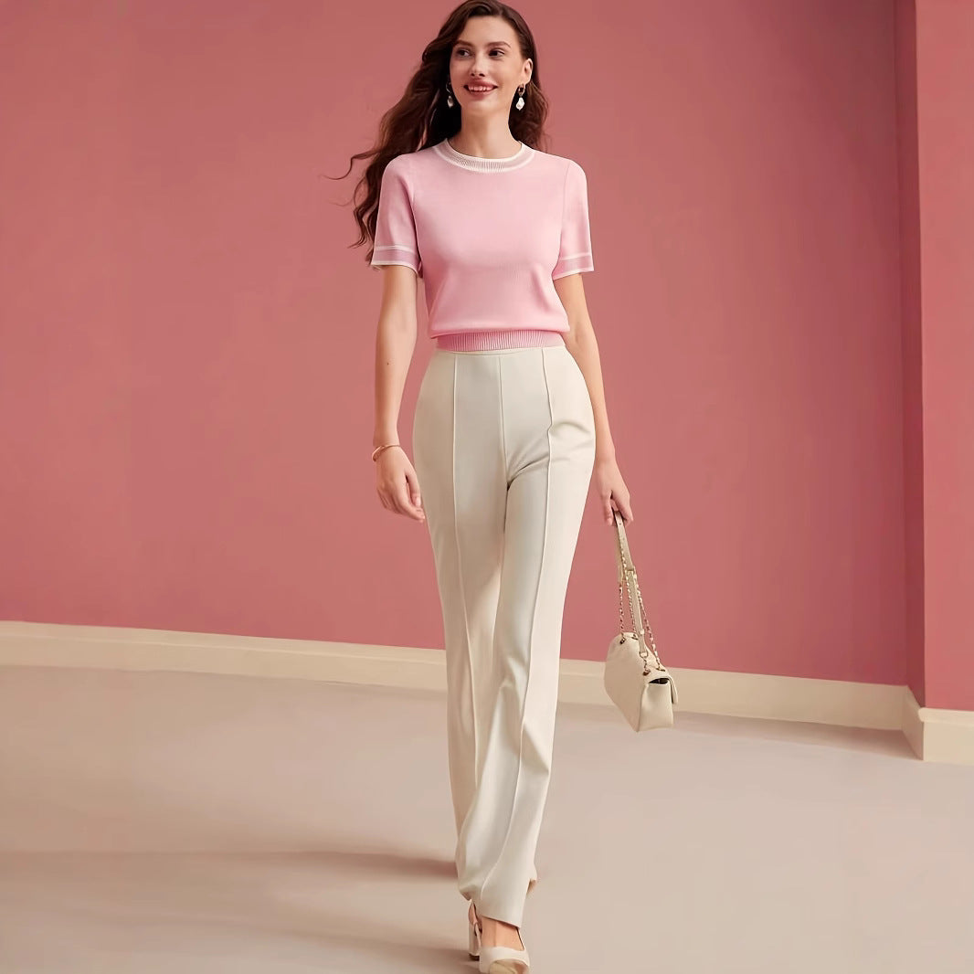 Women's Fashion High-end Casual Color-block Knitwear