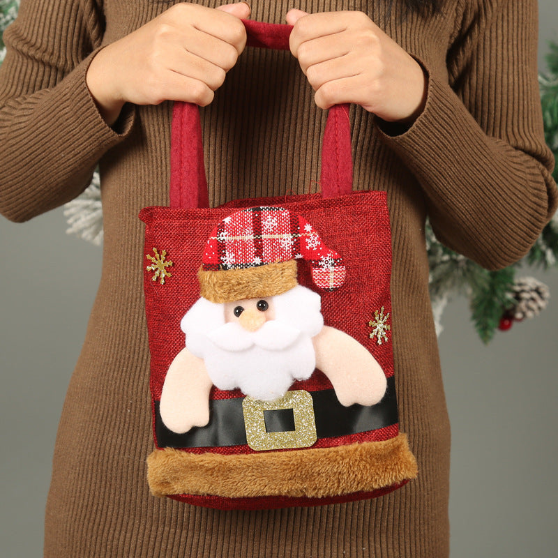 Cute Christmas Sturdy and Strong Reusable Gift Bags with 3D Designs