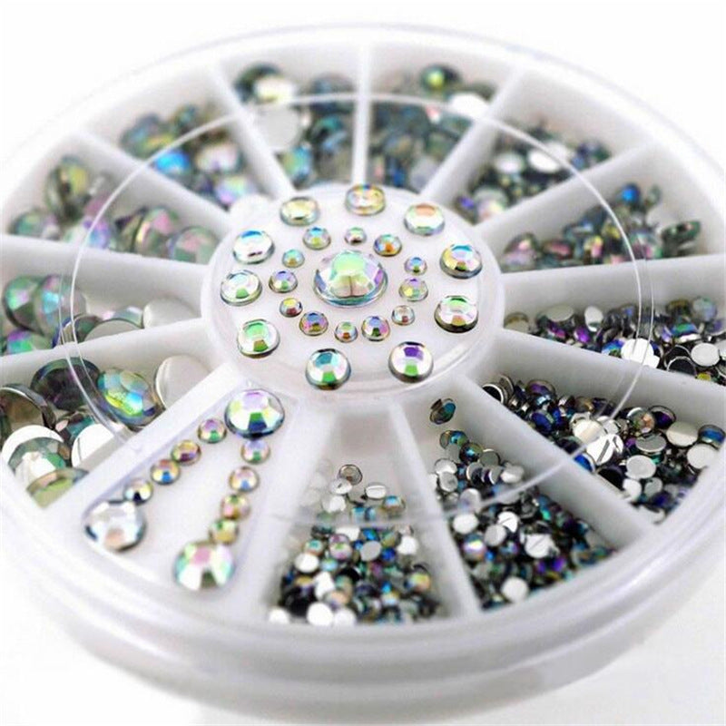 Circular Glittering Fake Jewel Nail Accessories for DIY Nails