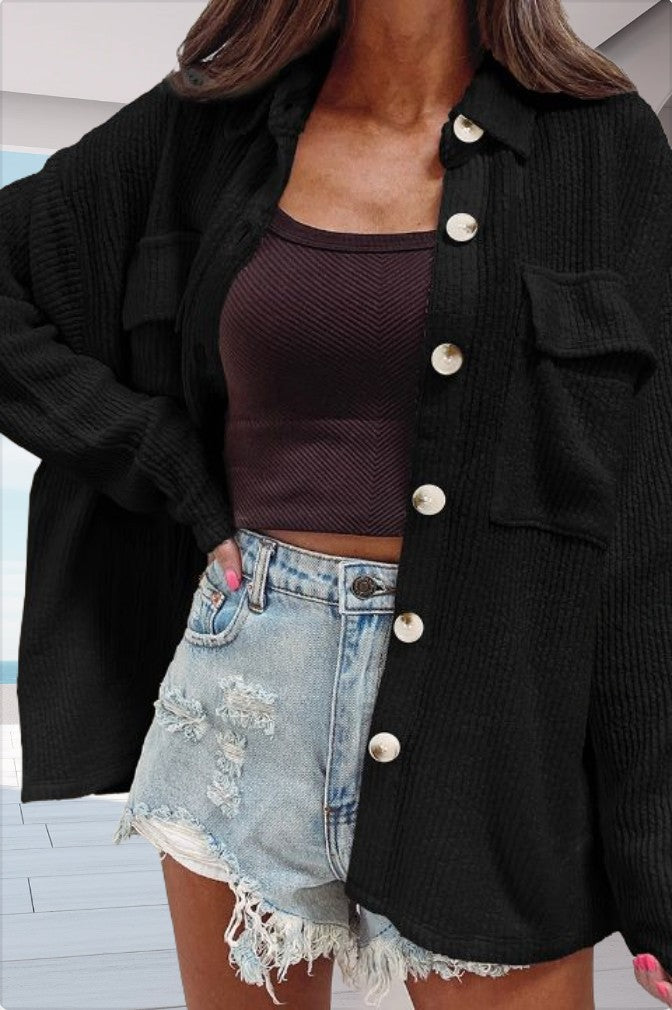 Women's Solid-color Long-sleeve Blouse Jacket