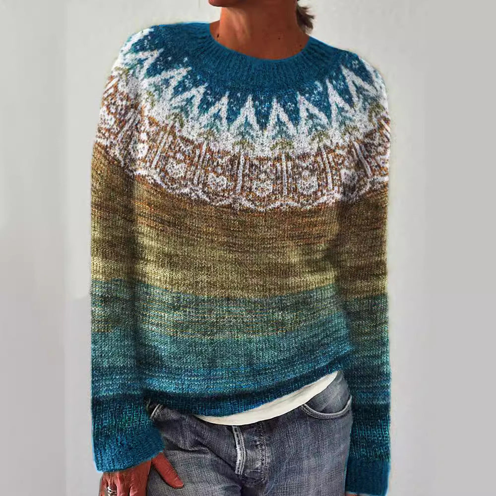 3D Digital Printing Women's Round Neck Soft Touch