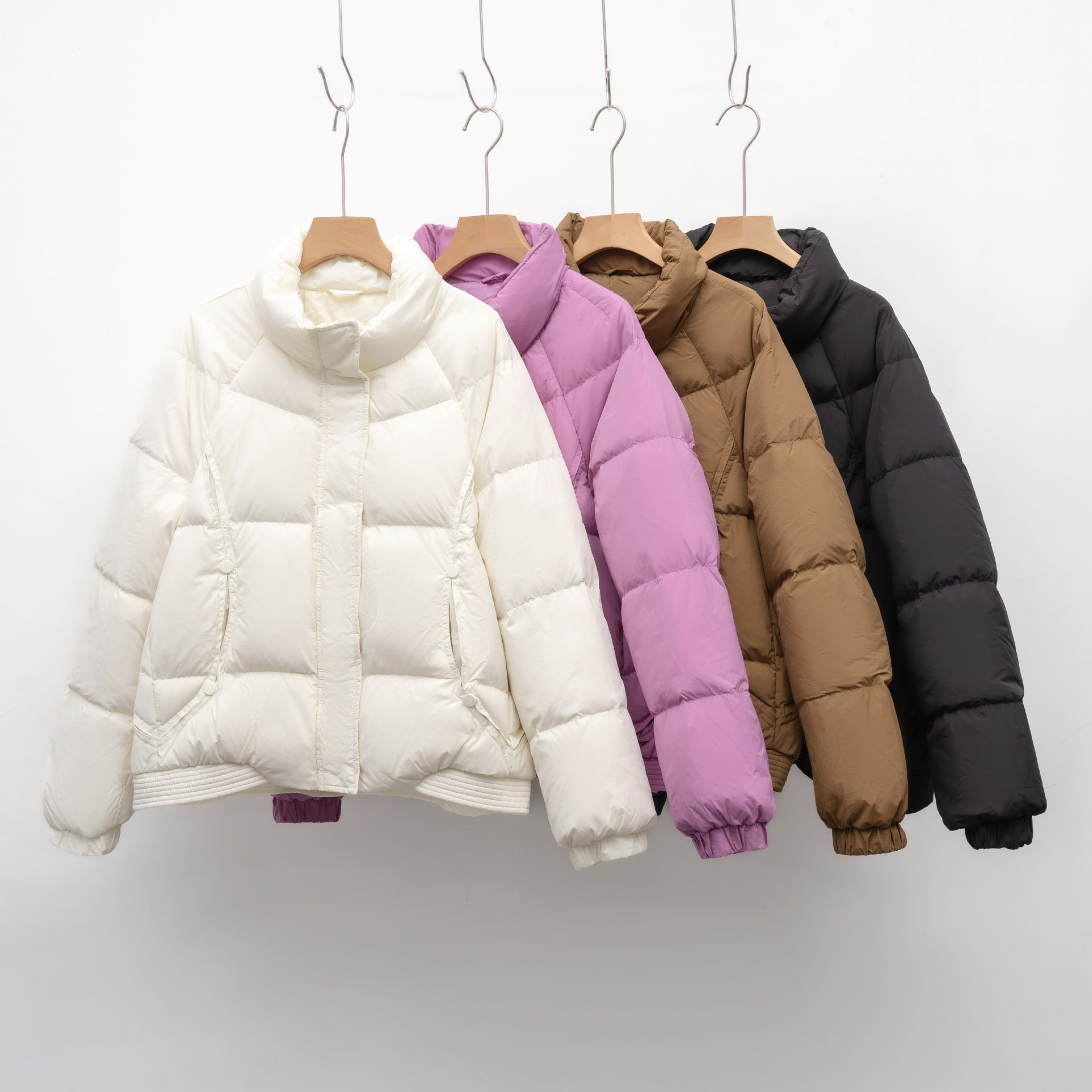 Women's Petite Thick Loose Duck Down Coat With Stand-up Collar For Warmth