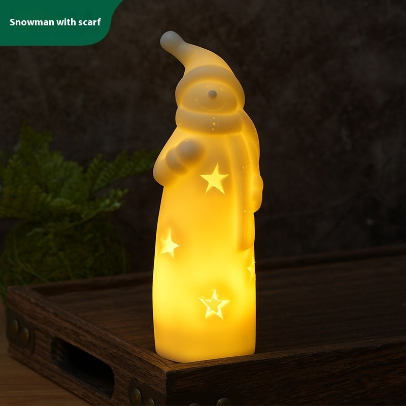 White Tall Light-Up Battery-Operated Plastic Statue Christmas Decoration in Assorted Styles