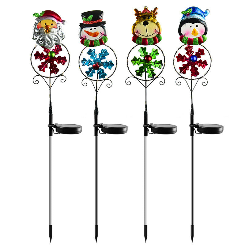 Solar Powered LED Christmas Yard Decoration Posts in Various Styles