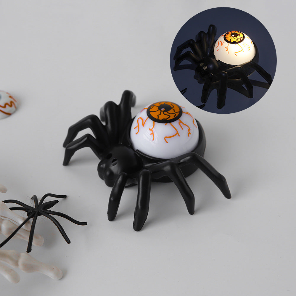 Spooky Disembodied Eyeball and Spider Lamp Table Decoration