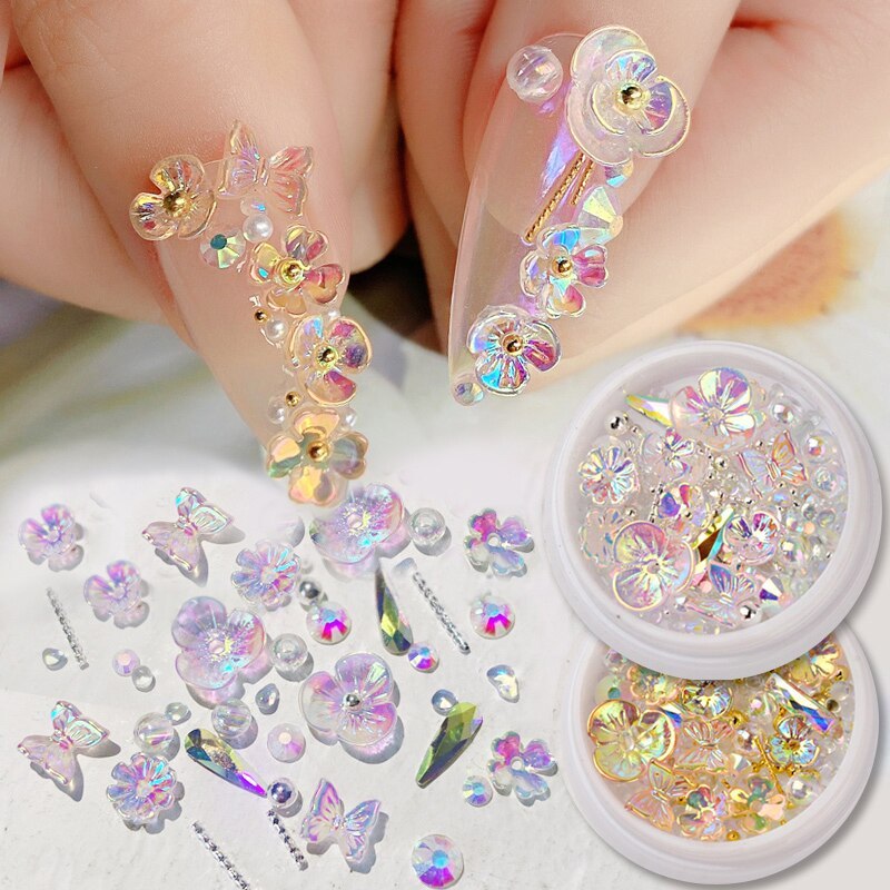 Women's 3D Nail Art Decorations in Iridescent Color Options