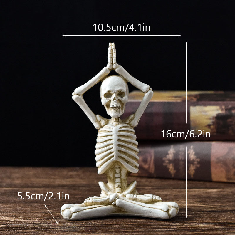 Skeleton in Yoga Poses Halloween Decorations with Non-Slip Base