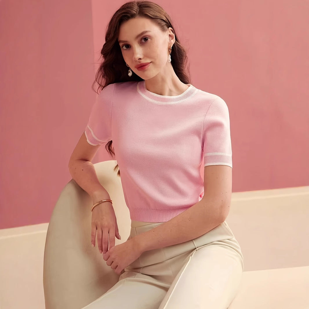 Women's Fashion High-end Casual Color-block Knitwear