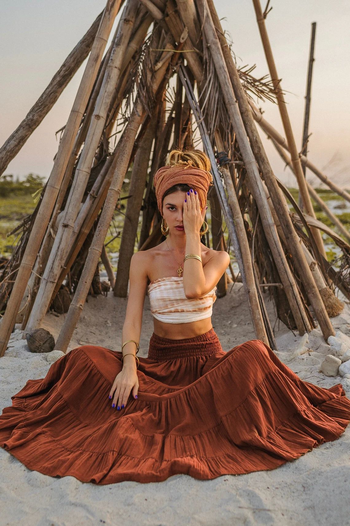 Bohemian Loose Solid Skirt For Relaxed Everyday Comfort-Theone Apparel