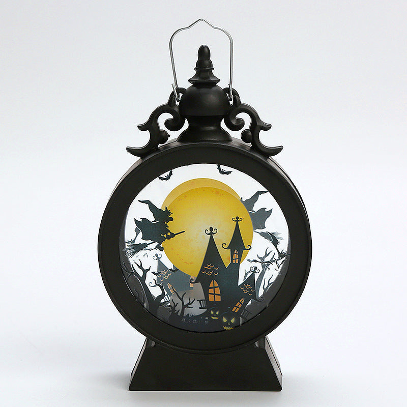 Candelit Spooky Halloween Village Black Lantern Halloween Decoration-Theone Apparel