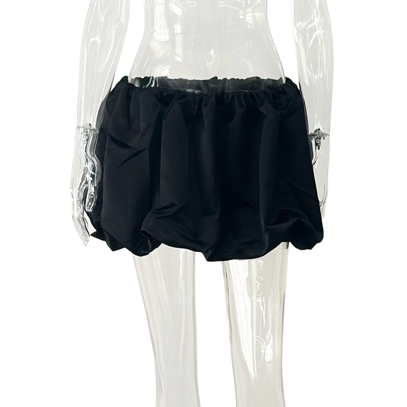 Casual Comfortable Bubble Skirt With Playful Volume-Black-Theone Apparel