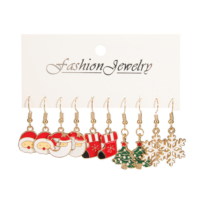 Christmas Themed Colorful Enamel Stud Back Earrings in Various Styles-Style 1-Theone Apparel