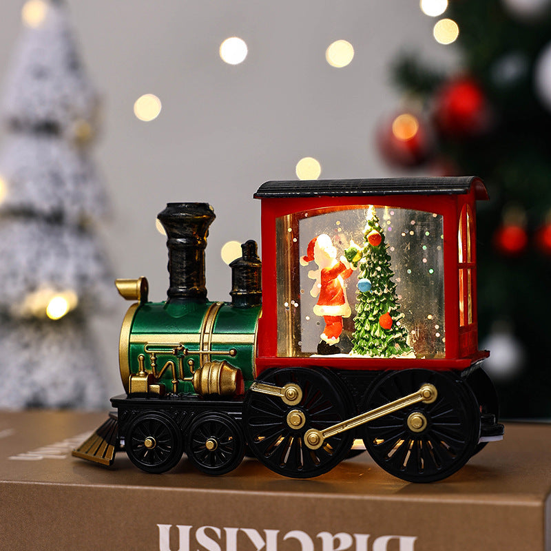 Christmas Themed Train Car Snowglobe with Glitter-Painted Train Boy Tree-Theone Apparel