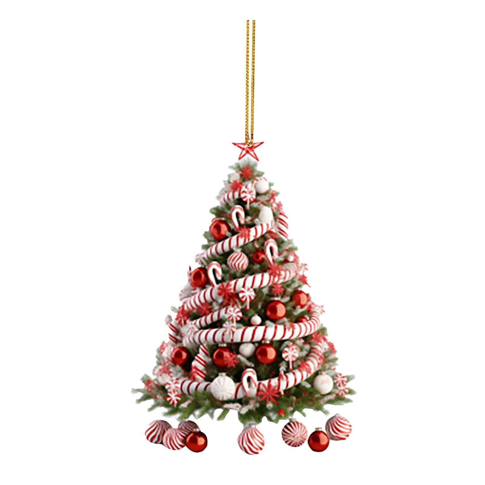 Colorful Christmas Tree Themed Ornament with Hanging Thread-Style 2-Theone Apparel