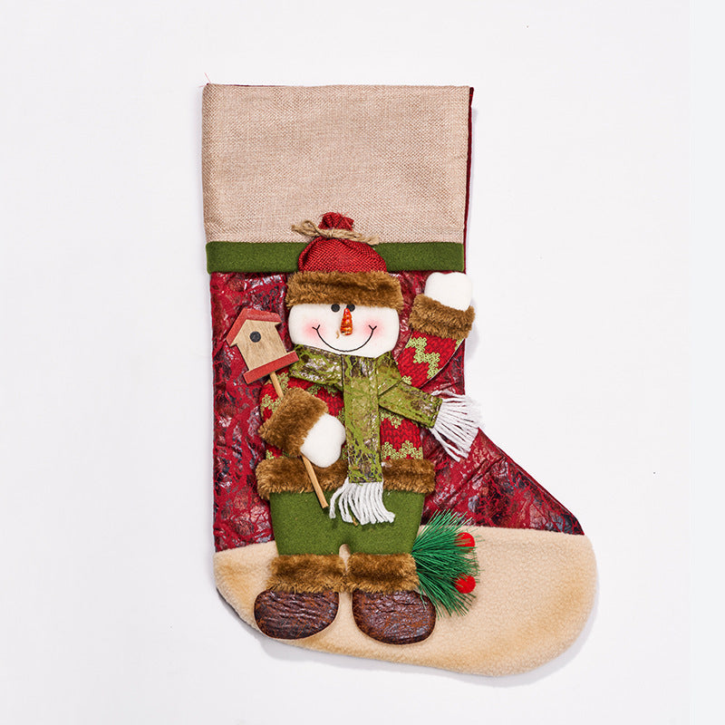 Farmhouse Style 3D Christmas Stocking with Santa, Reindeer and Snowman Options-Theone Apparel