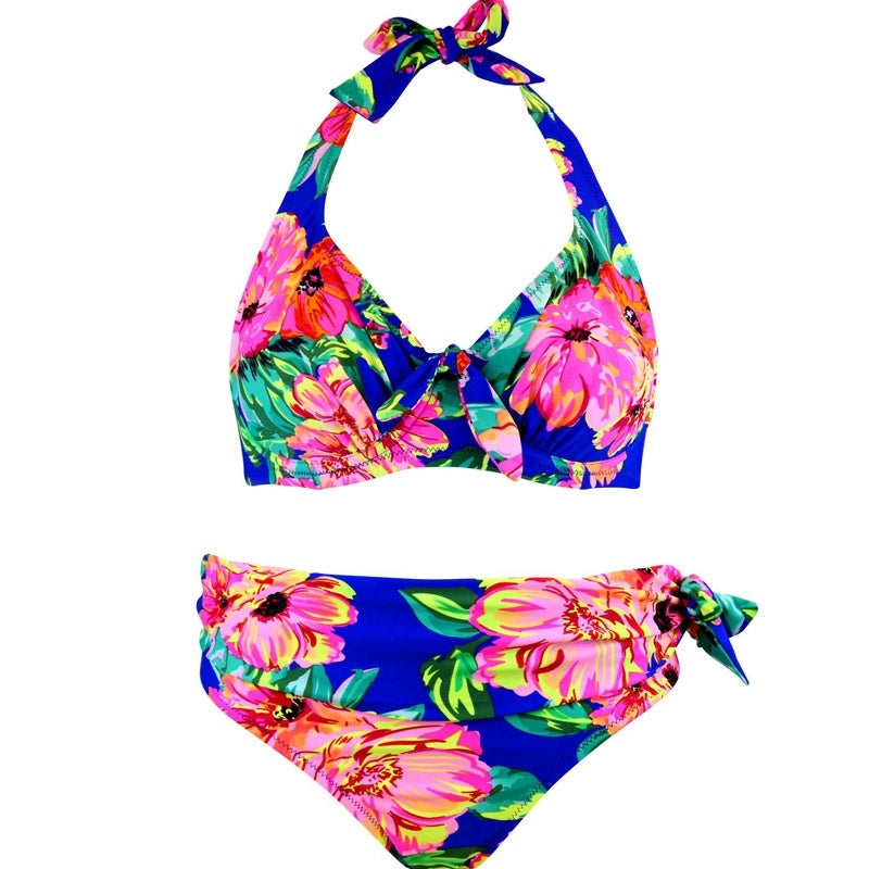 High-Cut Plus Size Two-Piece Bikini for Bold Beach Confidence-Theone Apparel