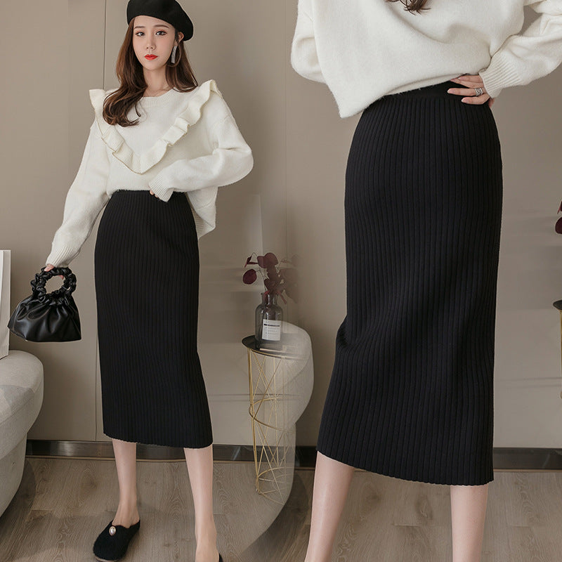 High Waist Straight Sweater Dress For Slimming Comfort-Theone Apparel