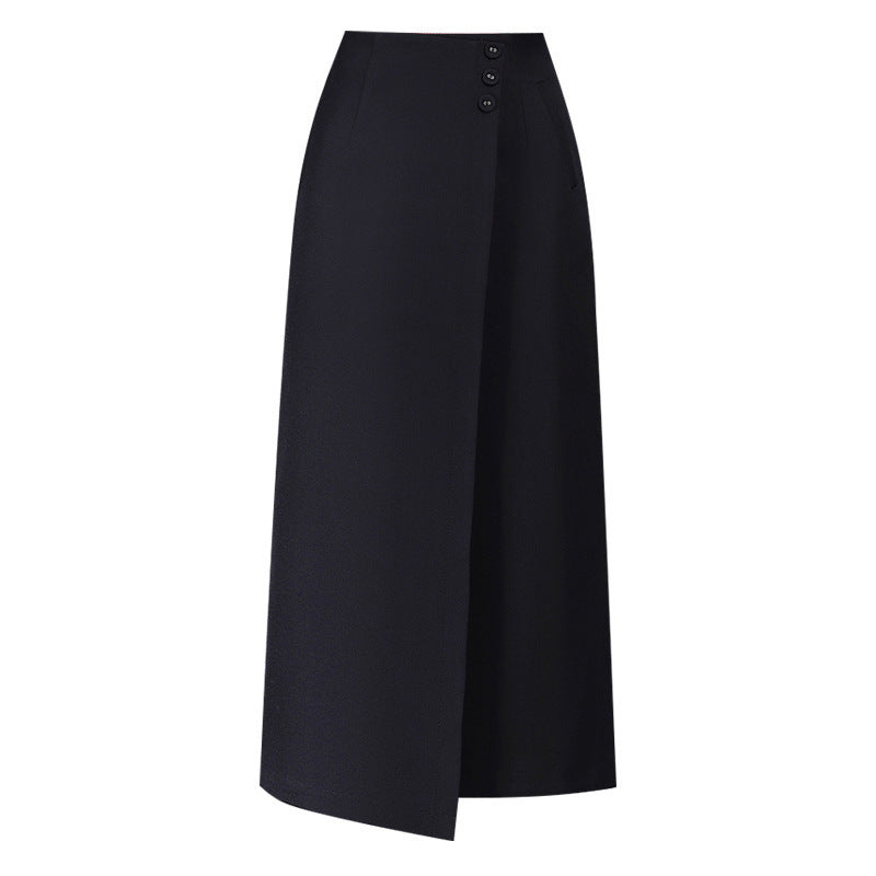 Irregular Straight Sheath Skirt With Draped Split Design-Theone Apparel