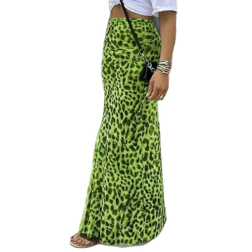 Leopard Print High Waist Skirt For Elegant Bold Looks-Theone Apparel