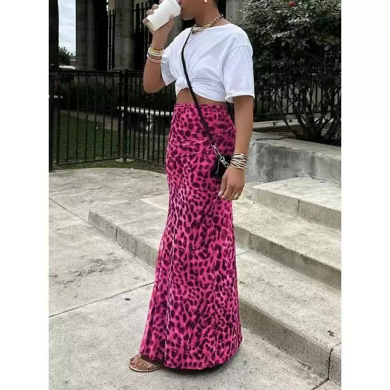 Leopard Print High Waist Skirt For Elegant Bold Looks-Theone Apparel