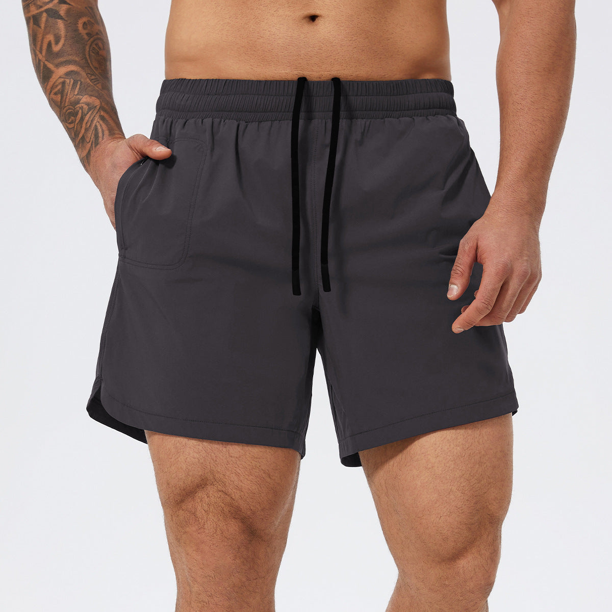 Multi-Sport Performance Shorts for Basketball, Tennis, Running-Gray-Theone Apparel