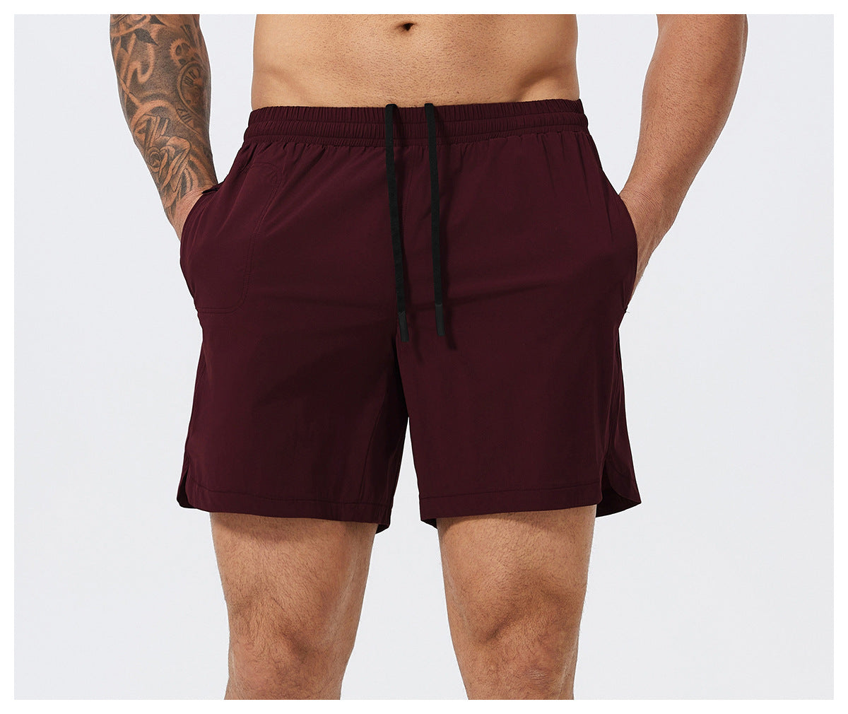 Multi-Sport Performance Shorts for Basketball, Tennis, Running-Maroon-Theone Apparel