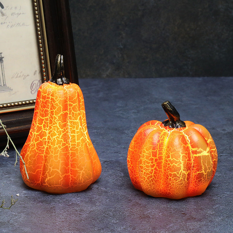 Orange Gourd Halloween Decoration with Lighted Interior in Pumpkin Color-Theone Apparel