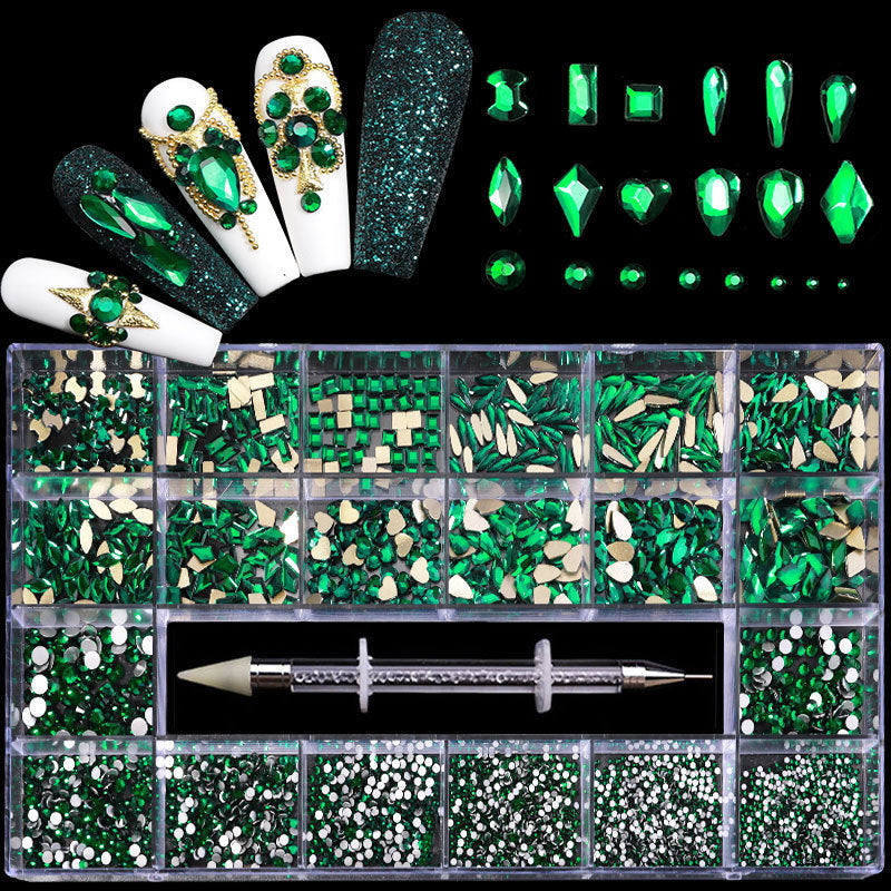 Set of 21 Boxes of Nail Art and 3D Designs-Malachite Green-Theone Apparel