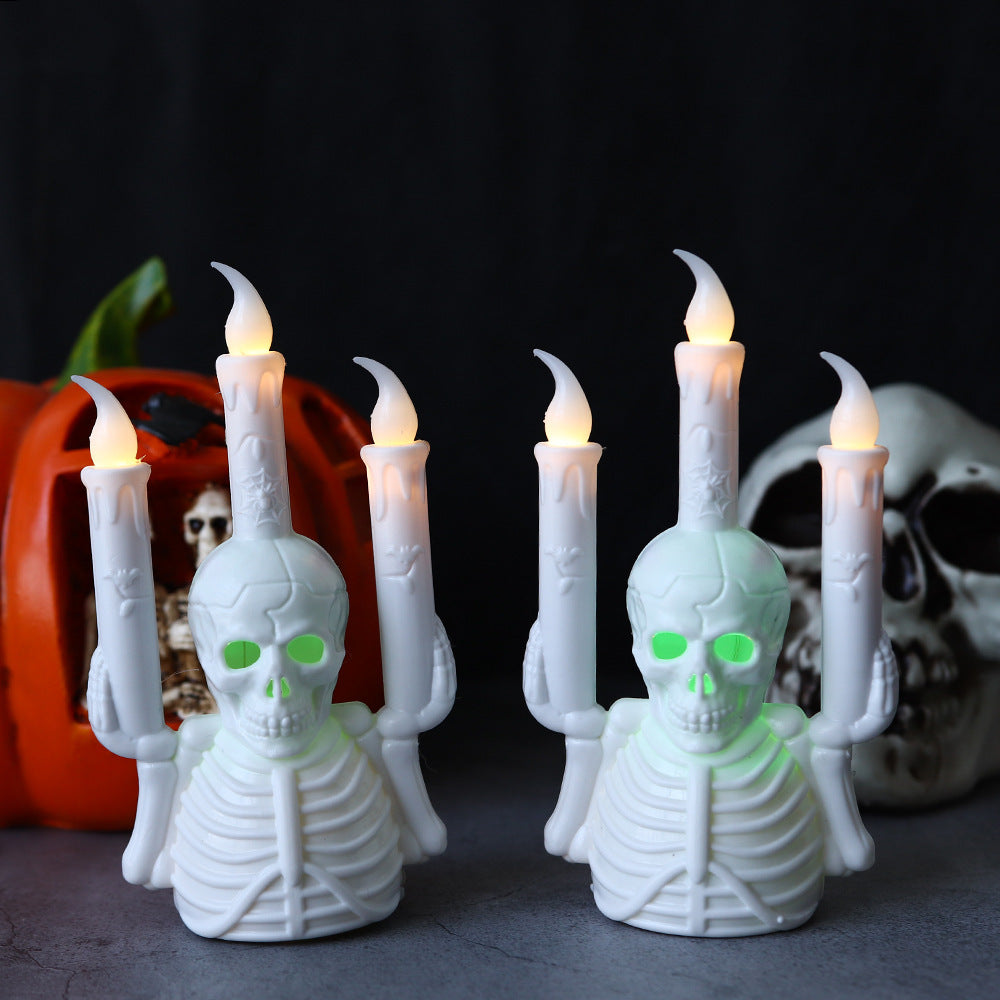 Skeleton Torso with False Candle Flames and Green LEDs-Theone Apparel