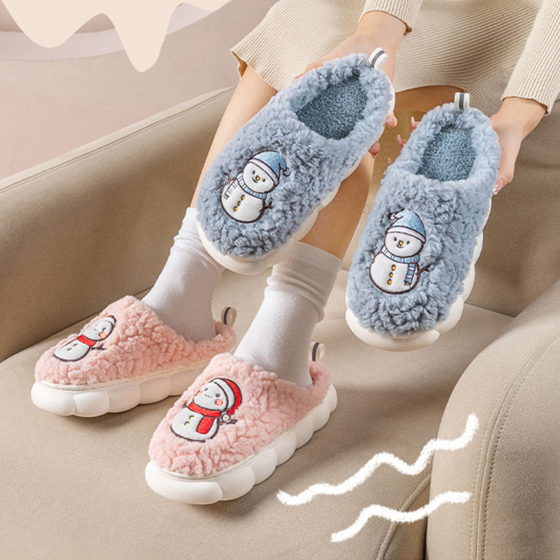 Soft and Fluffy Close Toed House Slippers with Traction Soles-Theone Apparel