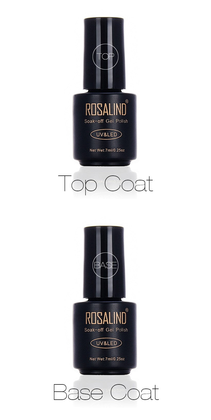 UV and LED Sealed Rich Black Soak Off Nail Polish-Top & Base-Theone Apparel