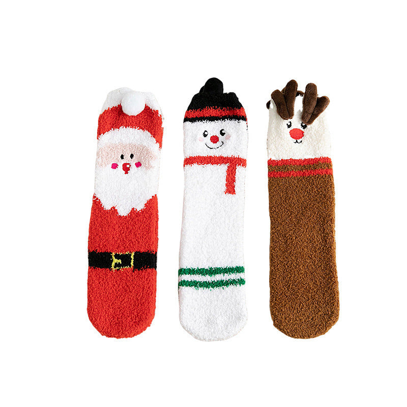 Ultra Soft Fleece Christmas Themed Crew Socks for Kids-Theone Apparel